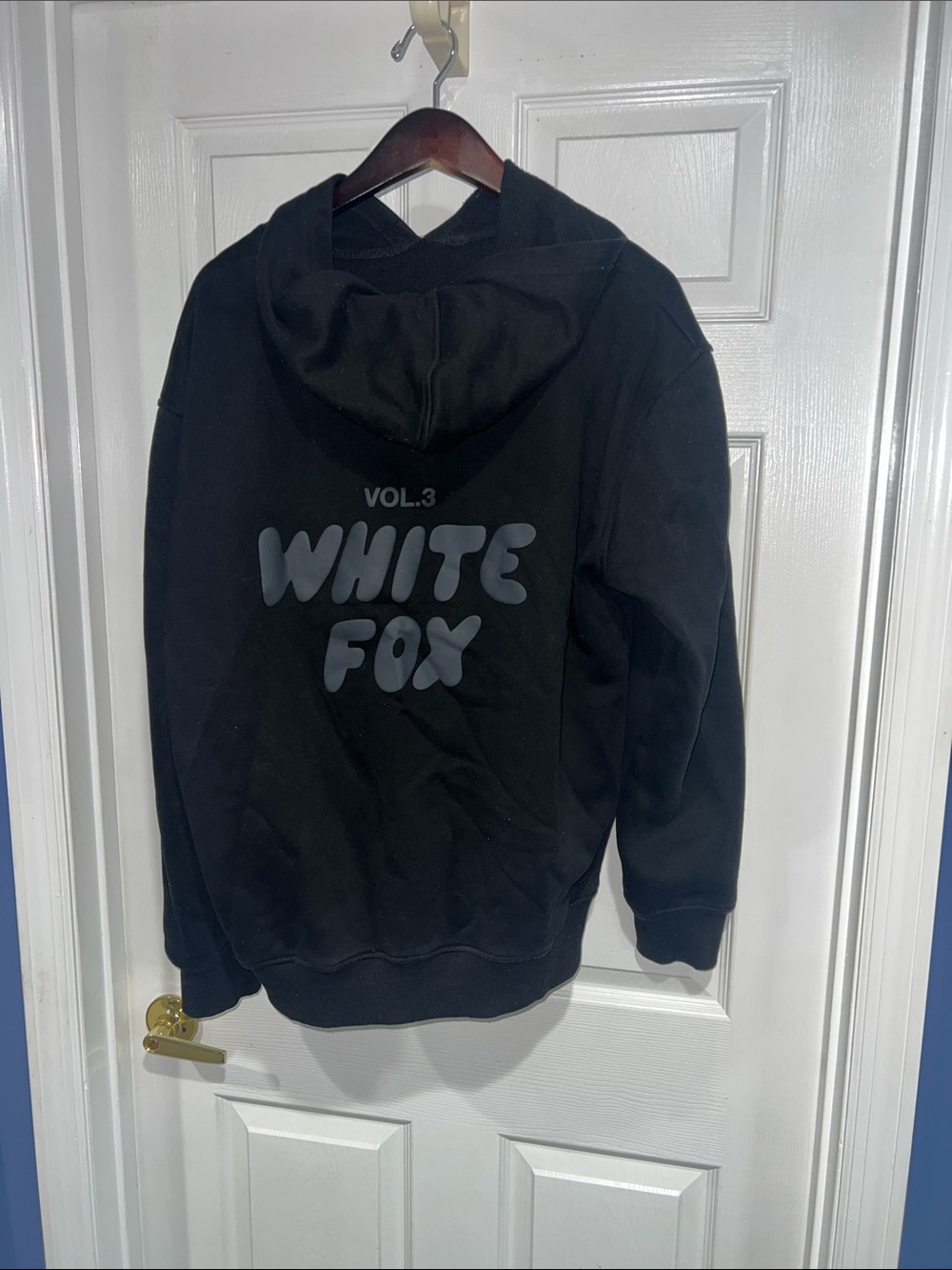 M/L White Fox Boutique Black Hoodie with White VOL.3 Back Graphic